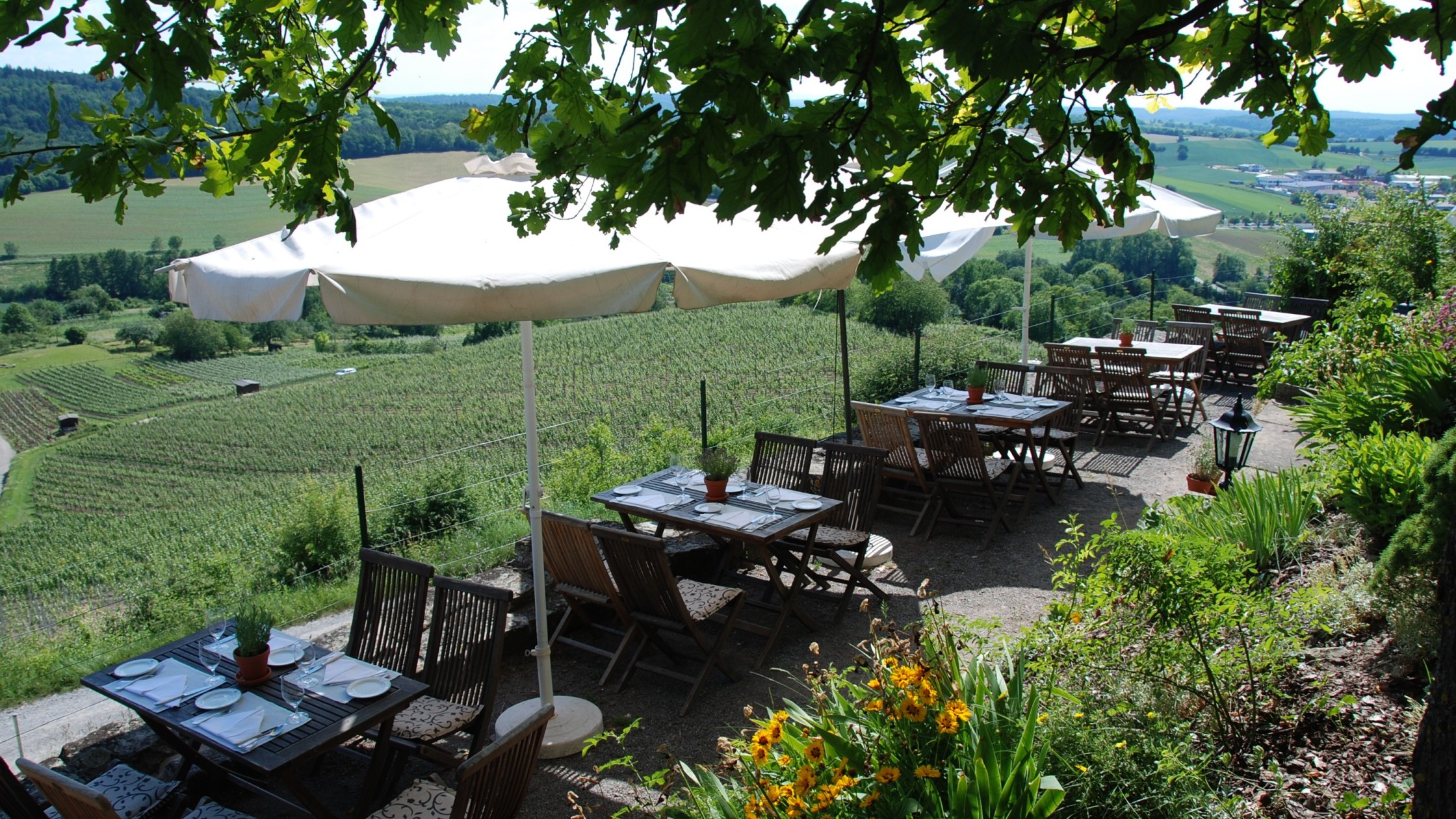 Burgrestaurant Ravensburg Terrasse Tische